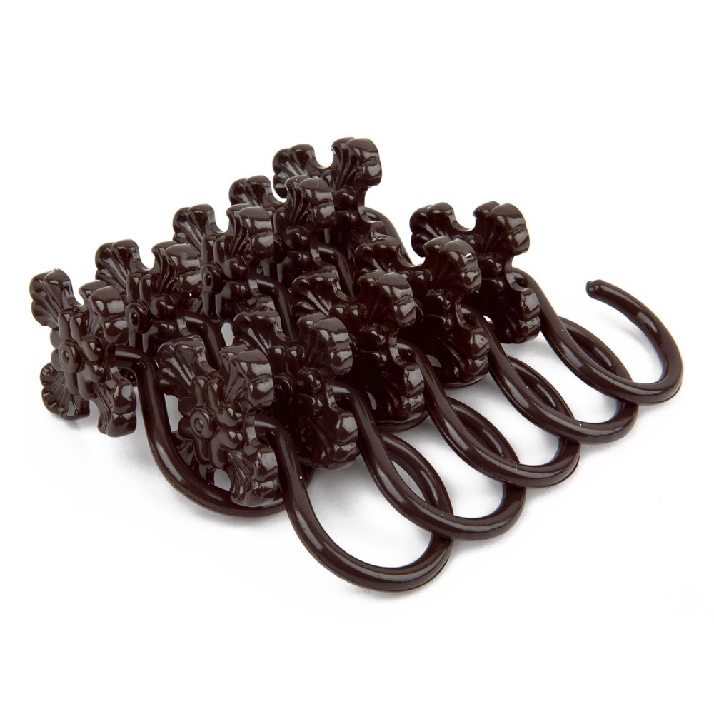 Крючки шторные для карниза навесные ⌀6 мм, 10 шт, 02 коричневый, Sofi H30