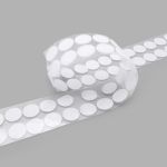 Лента контактная липучка (велкро) клеевая круг ⌀20 мм ПАРА (крючок+петля), 22 г/м, белый, уп.1100 пар, 6131-2061