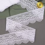 Кружево на сетке 90 мм, цв.01 белый, уп.13.7м, TBY.40475.01