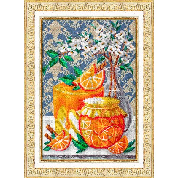 Набор для вышивания бисером Паутинка, Апельсиновый джем 20х30см