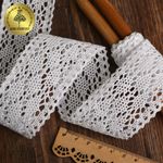 Кружево вязаное (тесьма) 40 мм, диз. 299, цв.02 белый, уп. 25 м, Kruzhevo