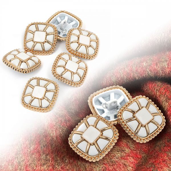 Пуговицы металлические на ножке 36L-23 мм, С-MP07 цв.золото/белый, 10 шт