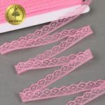 Кружево отделочное в стиле "трикотаж" 12 мм TBY 150-2, цв.227 коралловый уп.27.4м