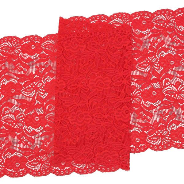 Кружево бельевое эластичное 300 мм / 13.72 м, цв. C820 красный