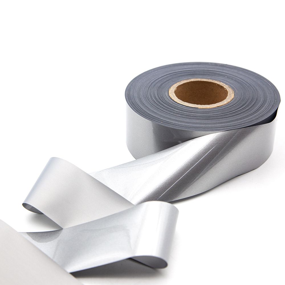 Пленка термоклеевая светоотражающая D101, 380cpl, 5см, 100м /TOS/