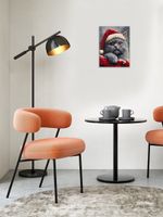 Кристальная (алмазная) мозаика Фрея ALPD-313, на подрамнике, Котик в шапке, 30х40 см