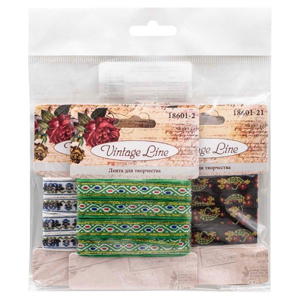 Набор лент декоративных Цветы и орнаменты 2, 5 шт, Vintage Line