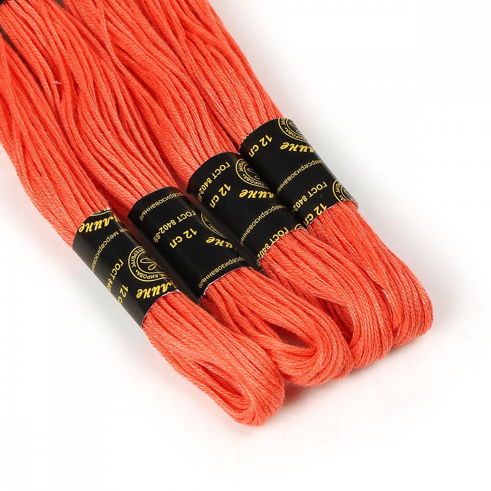 Мулине ПНК им.Кирова цв.0806 т.коралловый, 24 мотка по 8 метров