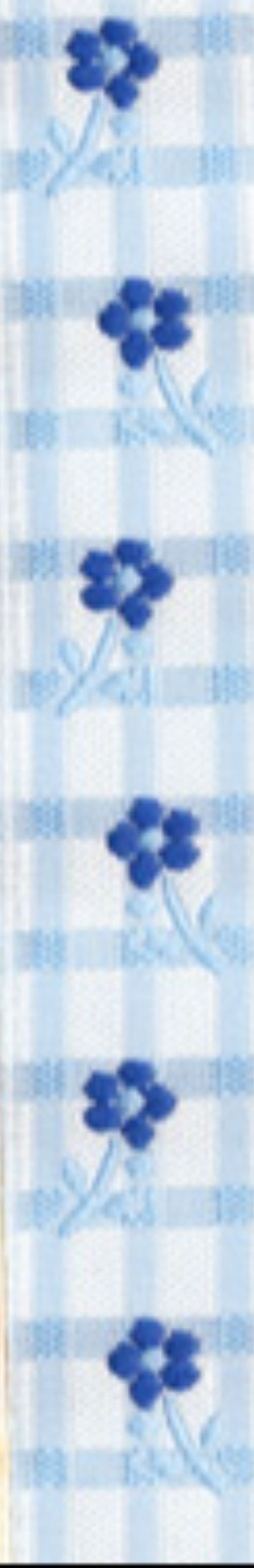 Лента (тесьма) жаккардовая 20.0 мм / 10±0.5 метров, белый/голубой, Gamma TRJ-22