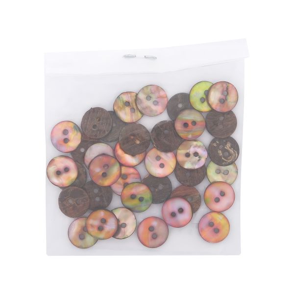 Пуговицы на 2 прокола 18L (11мм), ракушка (C-Coffee (кофейный)), CN-S003A, 36 шт