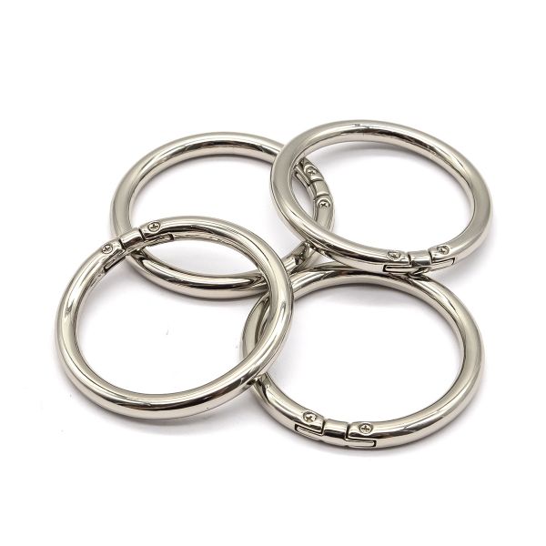Кольцо разъемное металл на винтах 40 мм (50 мм внешн.), никель, 4 шт, BIG