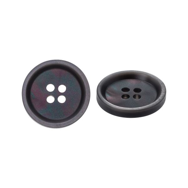 Пуговица 4 прокола 28L = 18 мм, пластик, col.B т. серый, CN2868, 72 шт