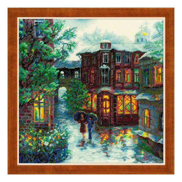 Набор для вышивания нитками Риолис, Дождливое лето 30х30см