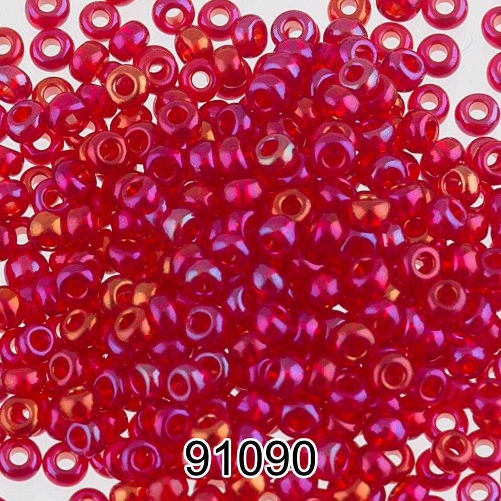 Бисер Preciosa круглый 10/0, 2.3 мм, 500 г, 91090 (Ф153) малиновый/перл