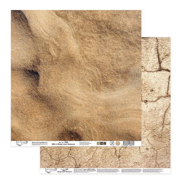 Бумага для скрапбукинга Вокруг меня. Бежевый 190 г/м², 30.5х30.5 см, 10 шт, 4, Mr.Painter PSR 2605