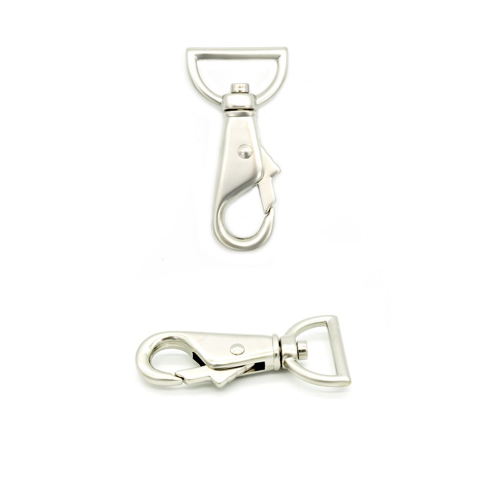 Карабин металл 25.0 мм (62х31 мм), серебро, 4 шт