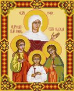 Алмазная (кристальная) мозаика Фрея, Икона Вера, Надежда, Любовь и мать их София, 22х27 см