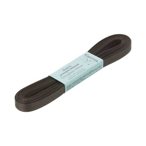 Лента репсовая нарезка 06.0 мм / 10 шт по 5.4 метра, 122 корчнево-серый, Gamma GR-06