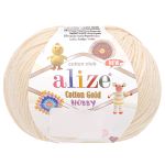 Пряжа Alize (Ализе) Cotton Gold Hobby New / уп.10 мот. по 50 г, 165 м, 01 молочный