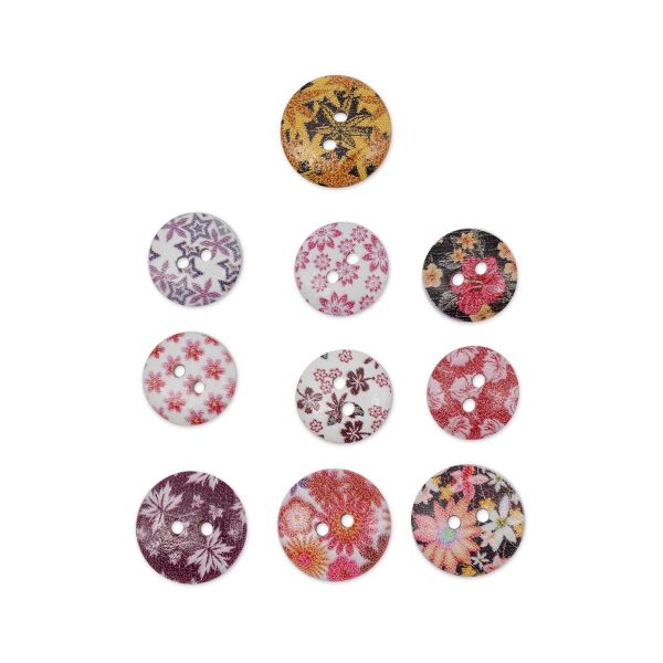 Украшения декоративные пуговицы деревянные Цветочки-лепесточки №7, 15-18 мм, 100 шт