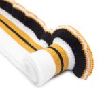 Подвяз (довяз) трикотажный с рюшами 6см, 1 метр, белый/черный/золото