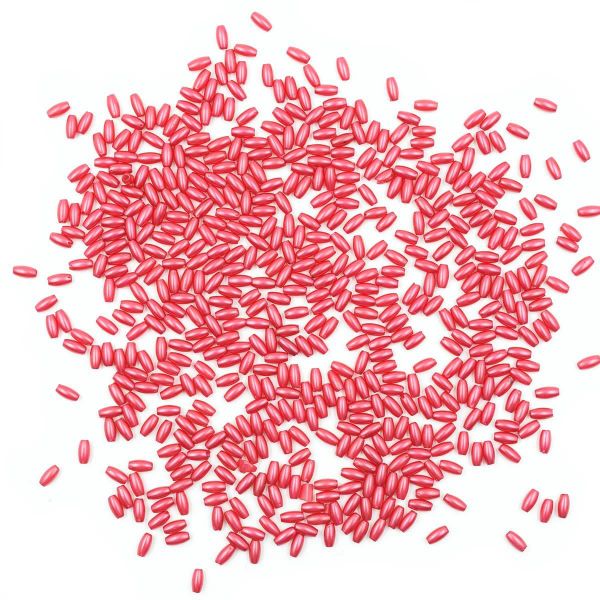 Бусины пластик (жемчуг) 3х6 мм, 15 г, Astra&Craft, J530 красный