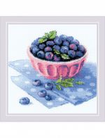 Набор для вышивания нитками Риолис, Голубика садовая 20х20 см