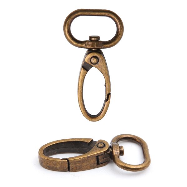 Карабин металл 20.0 мм (47х25 мм), бронза, ГУ12849, 4 шт