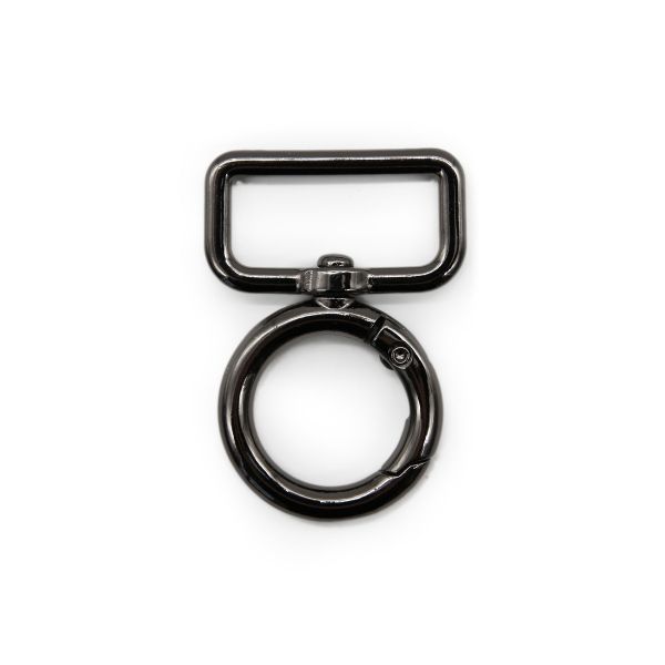 Карабин металл 25.0 мм, черный никель, 4 шт