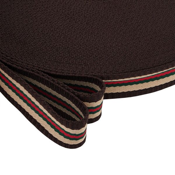 Стропа (ременная лента) 30 мм / 50 метров, с принтом 2-сторонняя, 1217 бежевый/черный, 3Al361