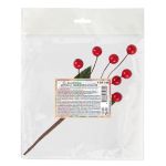 Веточка декоративная с шишкой и ягодами 18 см, 3 шт, 01, Blumentag