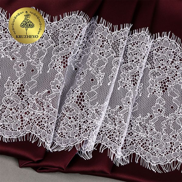 Кружево шантильи (реснички) 170 мм, цв.01 белый, 3 метра, Kruzhevo