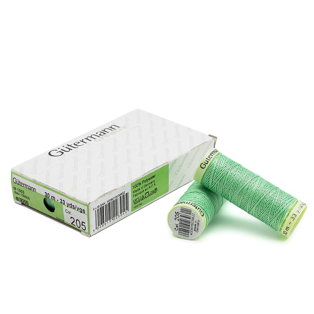 Нитки отделочные Gutermann Top Stitch, 30м, 205 нежный салат, 5 катушек