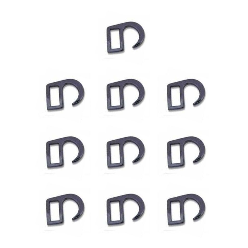 Крючки обувные 21х15 мм, ⌀10 мм, 10 шт, 06 черн.никель, Micron