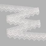Кружево вязаное (тесьма) 25 мм / 10 м, цв.01 белый