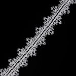 Кружево гипюр (плетёное) 30 мм / 3 метра, матовое, C501 белый