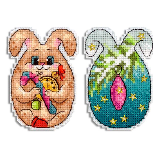 Набор для вышивания нитками МП Студия, на пластиковой канве Праздничное время 8х6 см