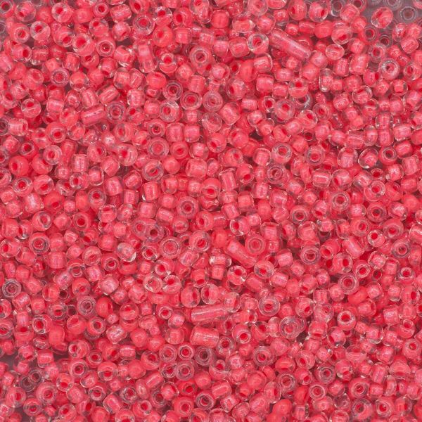 Бисер Astra&Craft 11/0 (2.1 мм), 200 г (10х20 г), цв. 2204 яр.персиковый/прозр.с.цвет.центром (глянцевый)