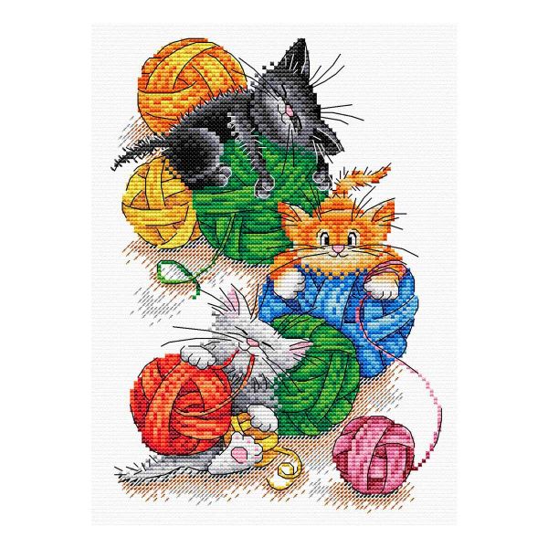 Набор для вышивания нитками МП Студия, Озорная компания 23х17см