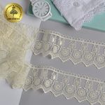 Кружево на сетке 55 мм, диз. 192, цв.02 молочный, уп. 9 м, Kruzhevo