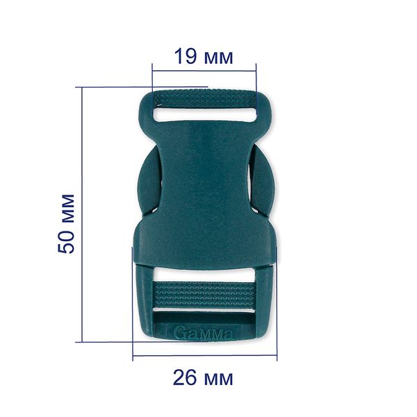 Фастекс (пряжка трезубец) пластик 19 мм, 10 шт, 869 зеленый, Gamma SB04