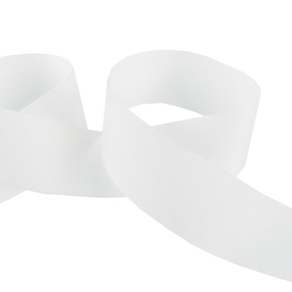 Лента репсовая (в рубчик) 38.0 мм / 45.5 метров, 002гбелый, Gamma GR-38