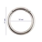 Карабин металл кольцо ⌀32.0 мм (41 мм), 10 шт, 03 под бронзу, Gamma GH-232