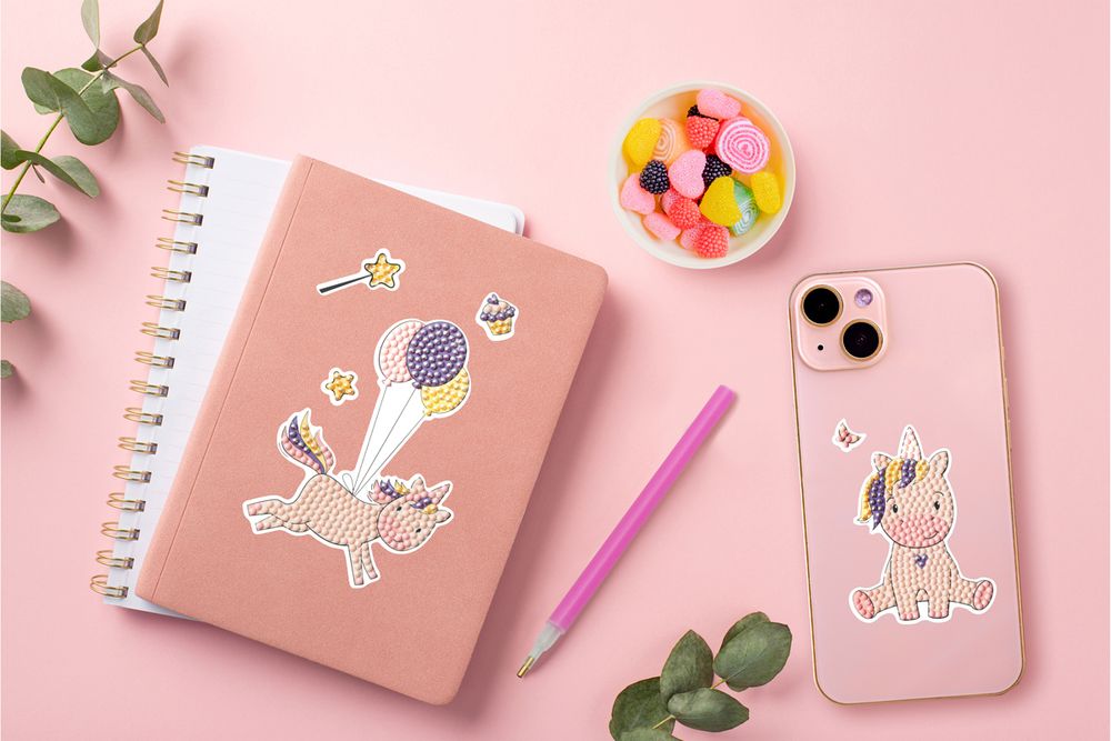 Алмазная (кристальная) мозаика Фрея, наклейки Единороги, 14х19.5 см