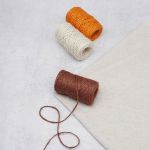 Шпагат джутовый ⌀1.4 мм / 50 метров (50 г), 2-ниточный, 1200 текс, евробобина, 3 шт, ассорти 3 (белый, оранжевый, коричневый)