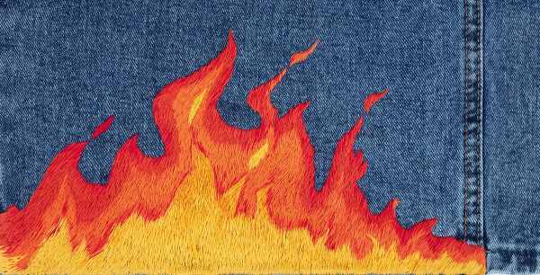 Набор для вышивания нитками Panna Живая картина JK-2314, Пламя, 25.5х13 см