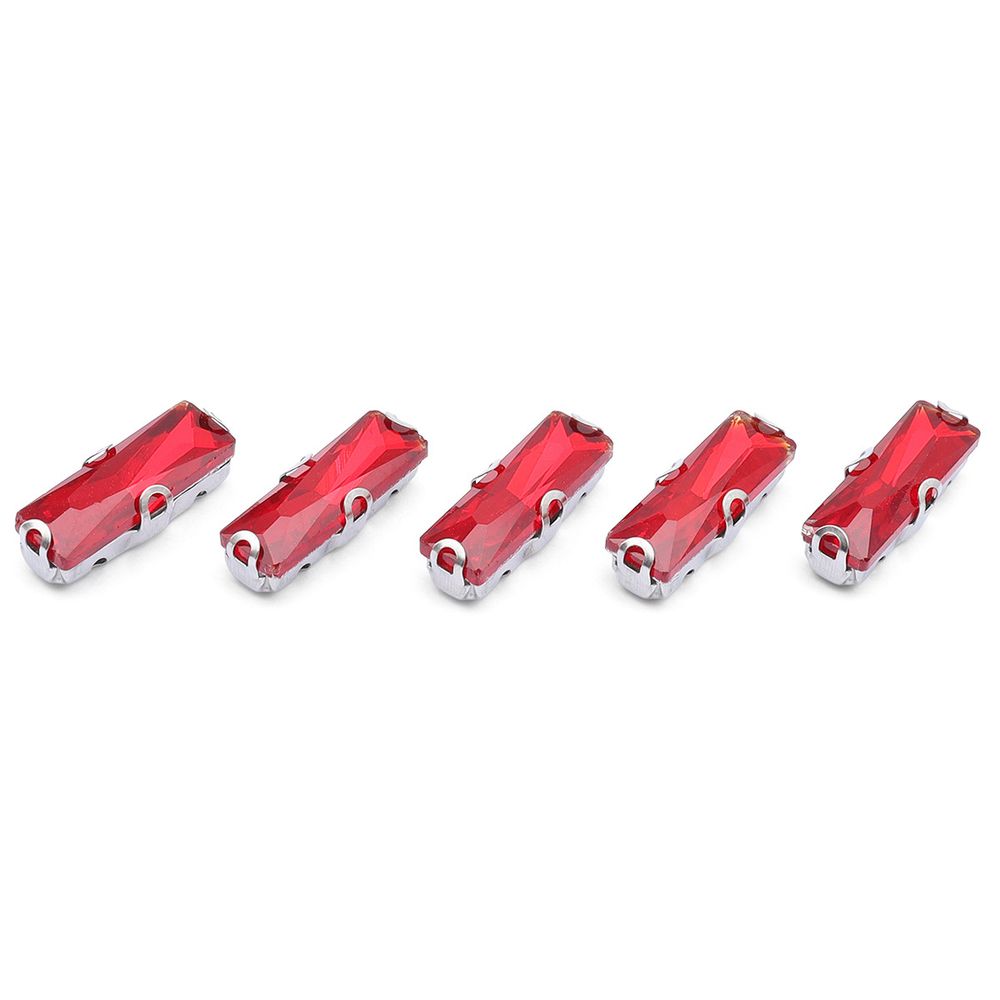 Хрустальные стразы в цапах прямоугольные (серебро) красный 15мм, 5 штук Astra&Craft, ДЦ001НН515