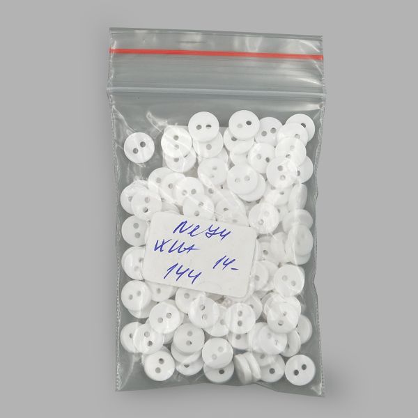 Пуговицы 2 прокола 14L, 9 мм, (White (белый)), NE74, 144 шт