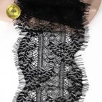 Кружево шантильи (реснички) 120 мм, цв.2 черный, 3 метра, Kruzhevo