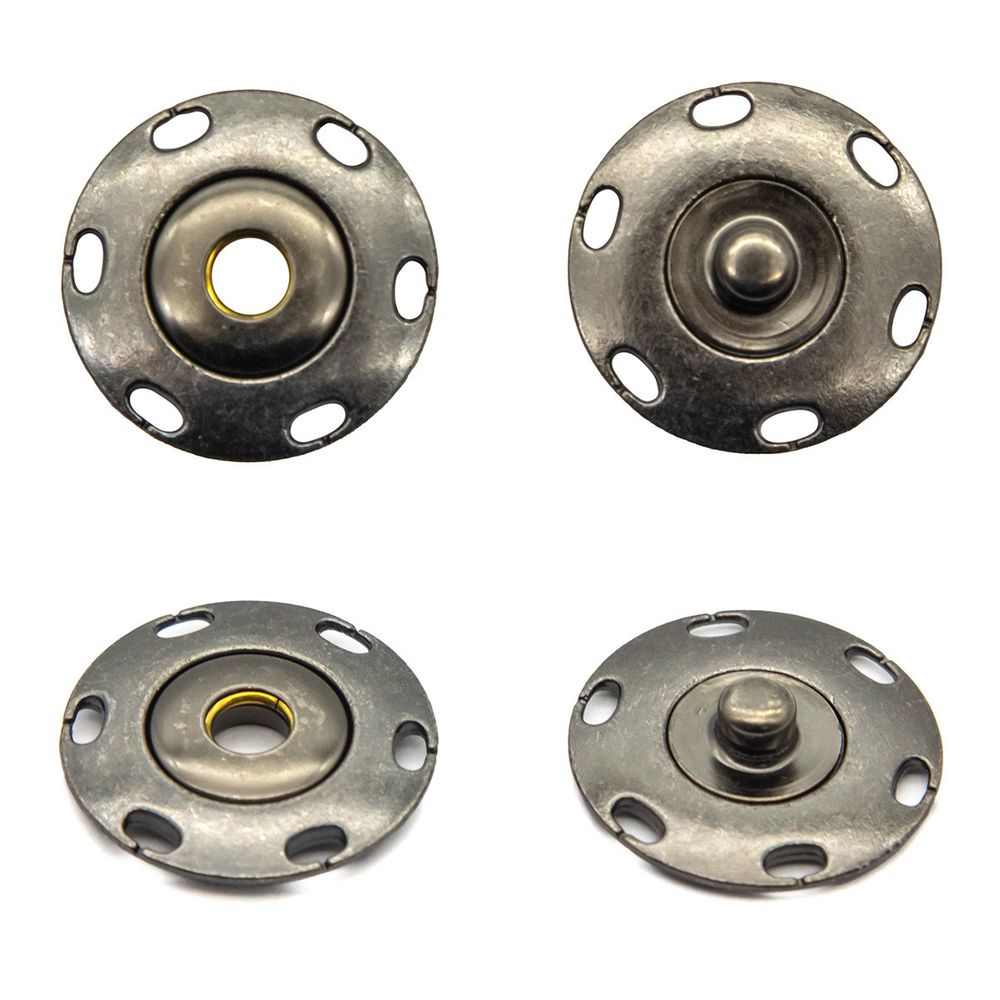 Кнопка пришивная металл ⌀25.0 мм, (т.никель), 4 шт, КПР2